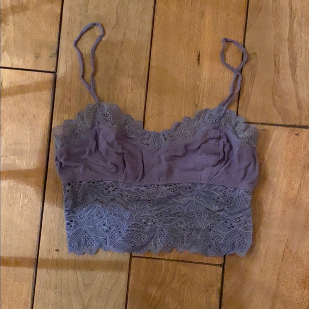 Free people blue lace brami top